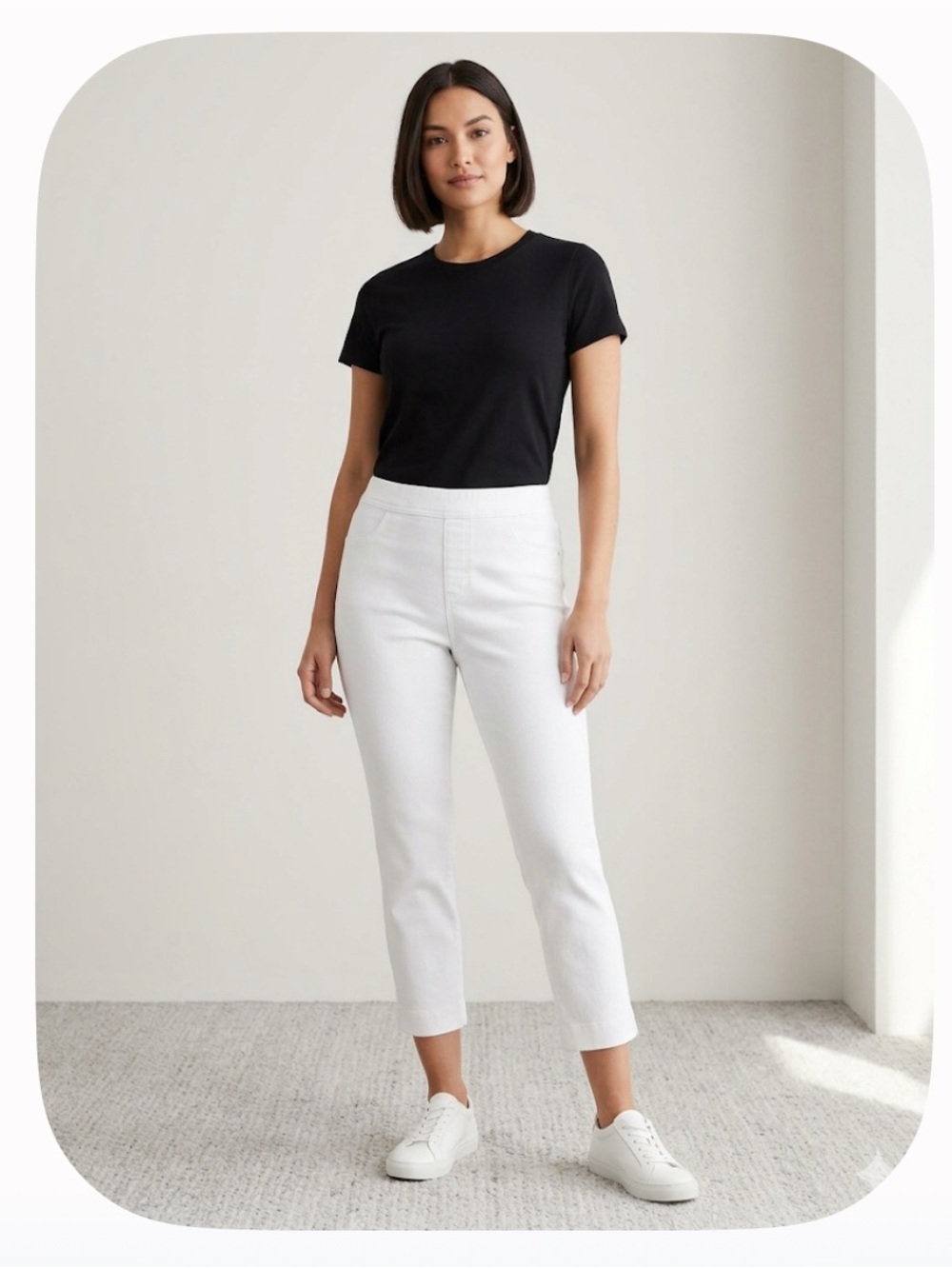 Women’s White Stretch Pull-On Pants Plus SZ 2X